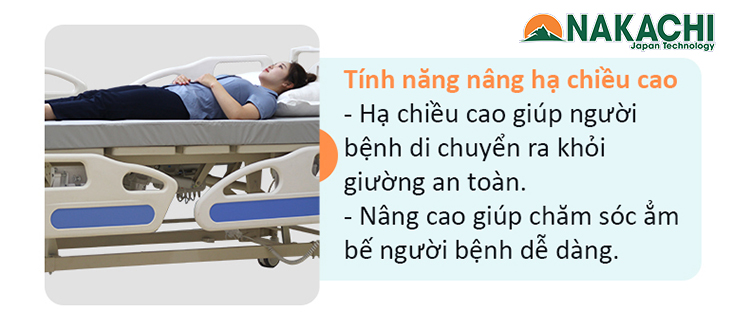 Tính năng nâng hạ chiều cao giường y tế A15